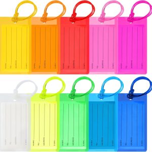 10 Pack Luggage Tags Suitcases PVC Travel Bag & Baggage ID Label Tags Travel Essentials by Sodsay