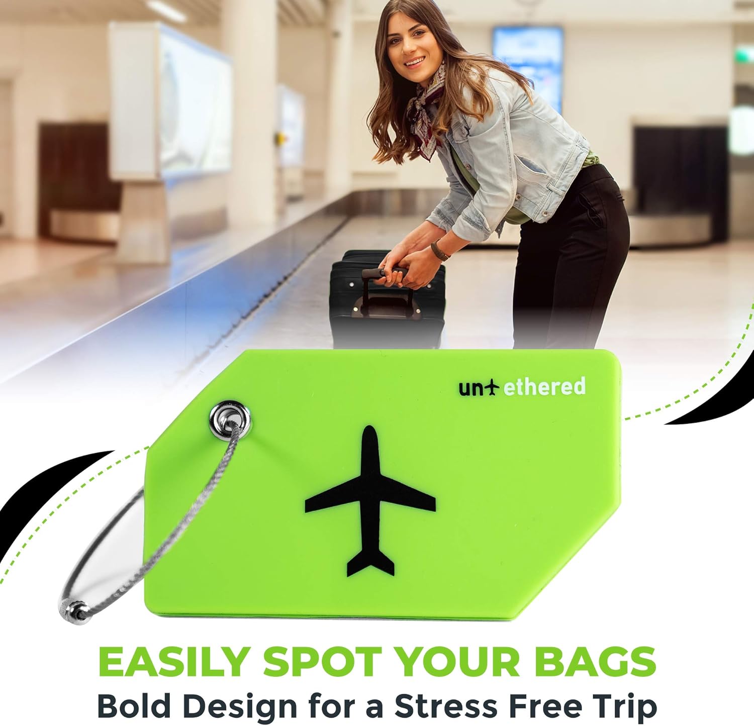 Untethered 4-Pack Luggage Tag Set | Luggage Tags, Luggage Tags for Suitcases, Bag Tag, Luggage Tags 4 Pack, Suitcase Tags, Identifiers Travel Bag Tags for Luggage, Name Travel Tags for Luggage - Image 2