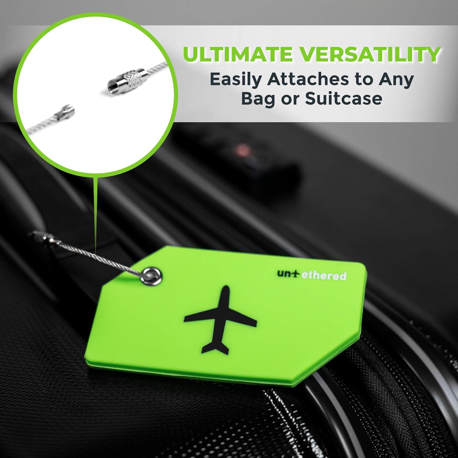 Untethered 4-Pack Luggage Tag Set | Luggage Tags, Luggage Tags for Suitcases, Bag Tag, Luggage Tags 4 Pack, Suitcase Tags, Identifiers Travel Bag Tags for Luggage, Name Travel Tags for Luggage - Image 4